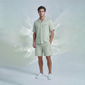 Men's Sage Green Co-Ord Shirt & Shorts Set